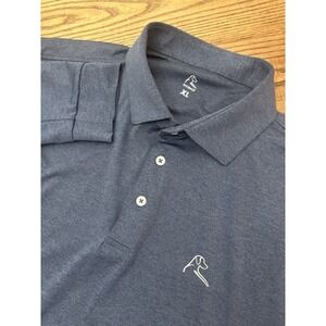 Rhoback Men's XL Blue Long Sleeve Performance Polo Golf Shirt Heather Blue